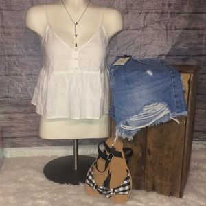 Nordstrom Abound White Cropped Tank Top